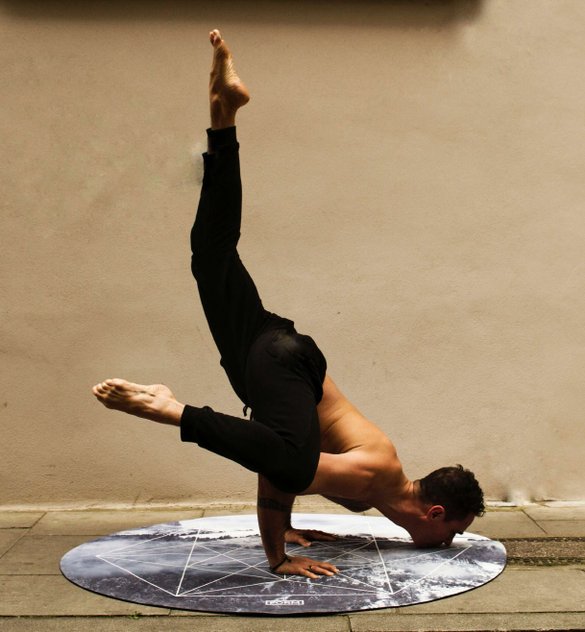 People doing power yoga